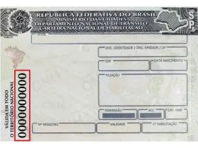 Número do espelho da CNH