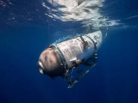 O submersível turístico Titan é mostrado em uma missão anterior