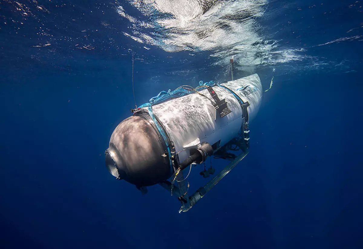 O submersível turístico Titan é mostrado em uma missão anterior