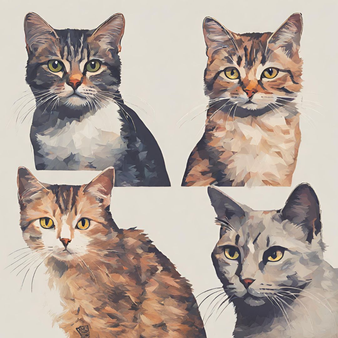 Em uma sala quadrada temos um gato em cada canto