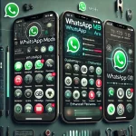 DALL·E 2024 08 13 01.52.24 An image showcasing the theme of WhatsApp mods highlighting WhatsApp GB and WhatsApp Aero. The image should feature smartphone screens displaying the