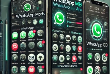 Explorando os Melhores Mods de WhatsApp: WhatsApp GB, WhatsApp Aero e Muito Mais 7 DALL·E 2024 08 13 01.52.24 An image showcasing the theme of WhatsApp mods highlighting WhatsApp GB and WhatsApp Aero. The image should feature smartphone screens displaying the
