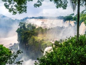 7 principais atrações de Foz do Iguaçu 5 waterfall iguazu national park surrounded by forests covered fog cloudy sky 2