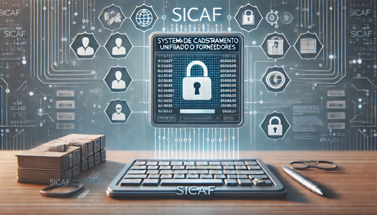 batch DALL·E 2024 11 11 12.18.49 A professional illustration of the SICAF Sistema de Cadastramento Unificado de Fornecedores representing a unified supplier registration system in