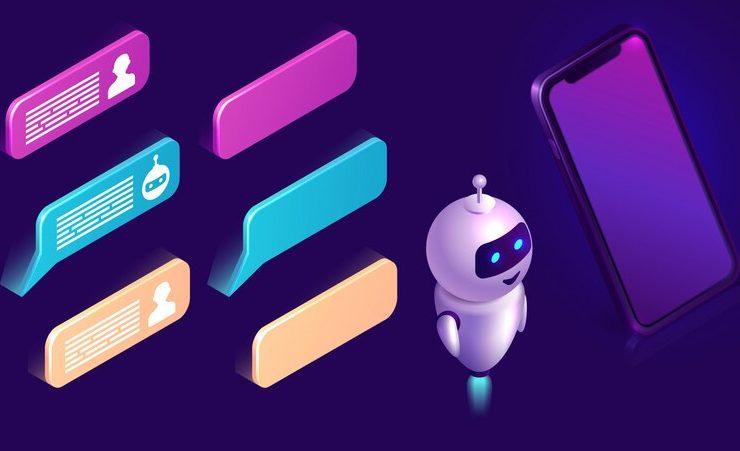 chatbot technology isometric icons interface set 107791 140