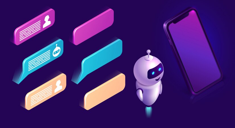 chatbot technology isometric icons interface set 107791 140