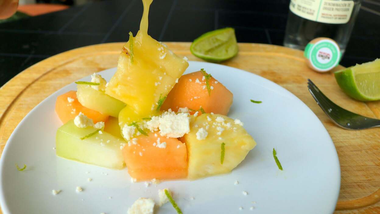 saladas com um vinagrete