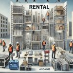 batch DALL·E 2024 12 16 12.49.52 A wide image depicting a professional construction site with various scaffolding systems andaimes set up for rental purposes. The scene includes wor