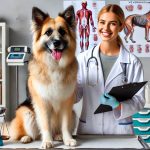 batch DALL·E 2024 12 26 11.15.12 A horizontal image of a friendly dog at a veterinarians office. The scene includes the dog sitting on an examination table a smiling veterinarian in
