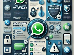 Infográfico detalhado sobre o WhatsApp GB Azul, apresentando as funcionalidades exclusivas, recursos de personalização e precauções ao usar a versão modificada do app. Ideal para usuários que buscam mais controle e privacidade no WhatsApp.