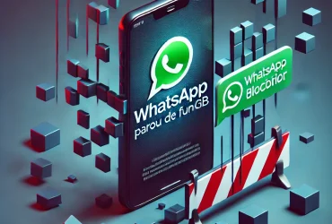 Imagem mostrando um smartphone com o ícone do WhatsApp GB exibindo uma mensagem de erro, representando o tema 'Por que o WhatsApp GB parou de funcionar'.
