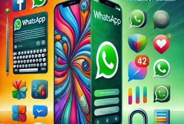 WhatsApp Modificado: Vantagens e Precauções 12 Imagem representando as vantagens e precauções do WhatsApp modificado, com uma interface personalizada de um lado e alertas de segurança do outro.