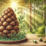 DALL·E 2025 01 20 11.14.06 A detailed and horizontal illustration of pycnogenol a plant extract derived from maritime pine bark depicted in a natural and calming forest envir