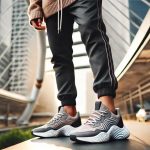 batch DALL·E 2025 02 04 12.29.55 A professional horizontal photo of a stylish young person wearing fashionable sneakers. The subject has a confident pose wearing trendy streetwear w