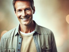 batch DALL·E 2025 02 03 16.23.39 A simple man smiling warmly wearing casual clothes. He has a friendly expression short hair and a natural unposed look. The background is softly b