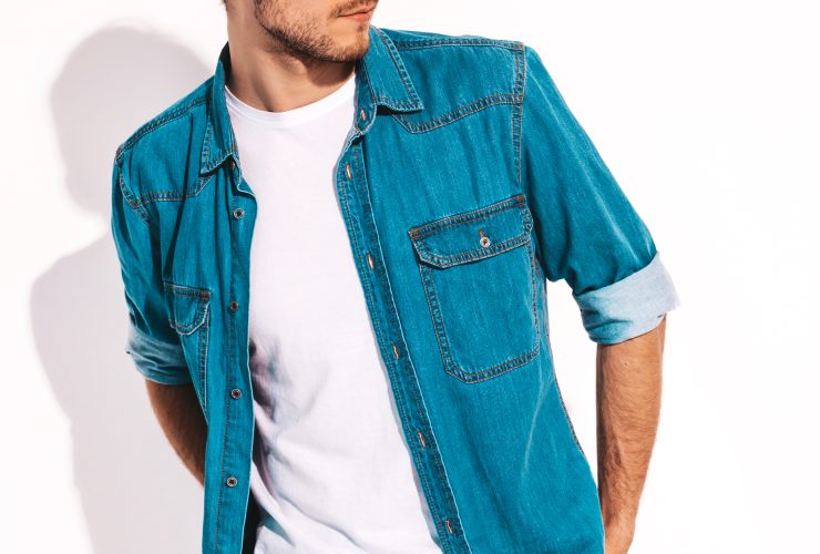 portrait handsome smiling stylish young man model wearing jeans clothes sunglasses fashion man